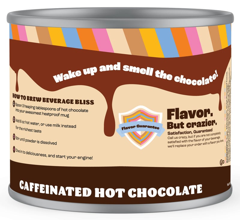 Crazy Cups Caffeinated Chocolate Souffle Hot Cocoa Mix - Premium Coffee Substitute, 12 Oz Canister for Hot Chocolate Lovers - Image 2